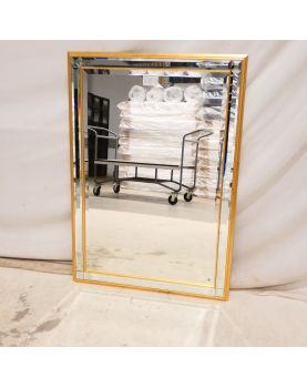 Miroir Rectangulaire à Parcloses Cadre Doré Biseauté