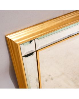 Miroir Rectangulaire à Parcloses Cadre Doré Biseauté