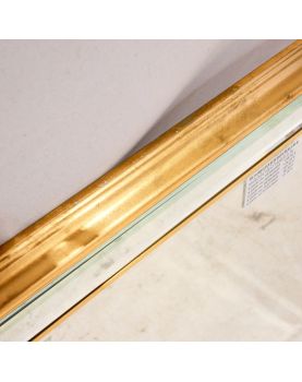 Rectangular Mirror with Beveled Gold Frame