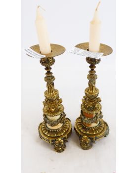 Pair of Louis XVI Style Bronze Candlesticks