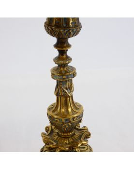 Paire de Bougeoirs Style Louis XVI en Bronze
