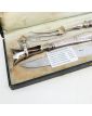 Art Nouveau Carving Set in Silver Metal in its Box