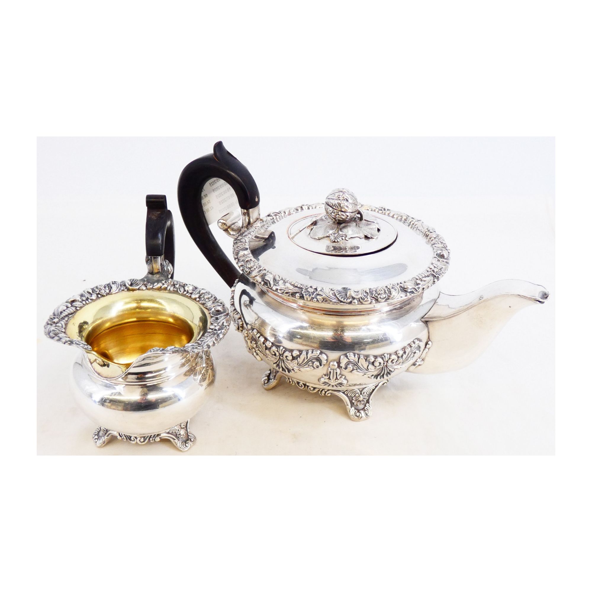 Silver Metal Teapot and Milk Jug Set by Gandais PALA Silver Metal Teapot and Milk Jug Set by Gandais PALA