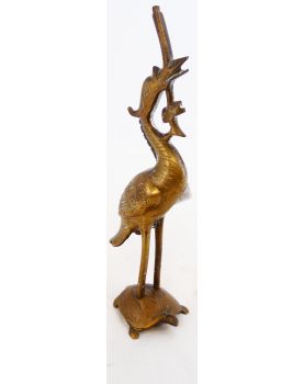 Sujet Héron sur Tortue en Bronze