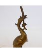 Bronze Heron on Turtle