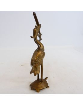 Bronze Heron on Turtle