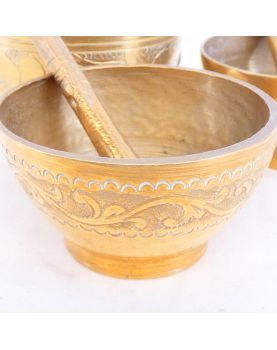 Set of 3 Small Brass Mortars
