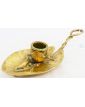 Art Nouveau Cellar Rat Candle Holder with Fish and Water Lilies