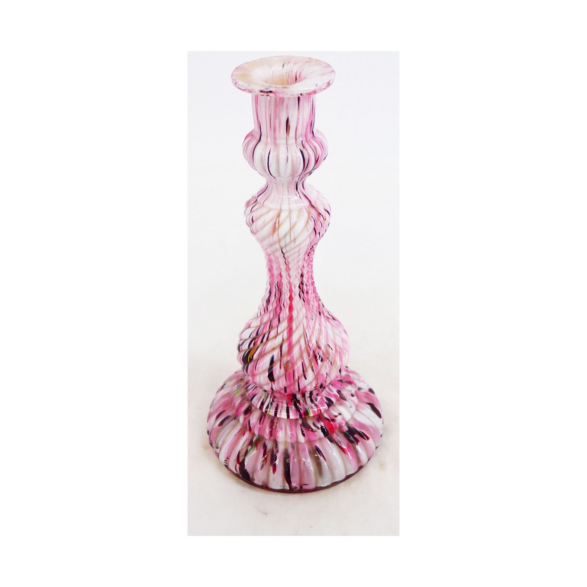 Bougeoir en Verre de Clichy Rose Bougeoir en Verre de Clichy Rose