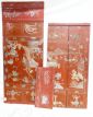 Set of 3 Red Lacquered Asian Panels