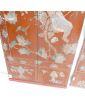 Set of 3 Red Lacquered Asian Panels