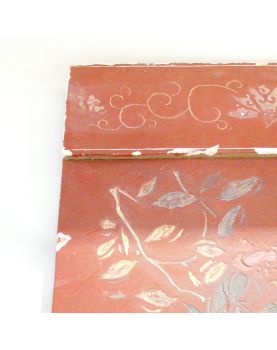 Lot de 3 Panneaux Asiatique Laqués Rouge