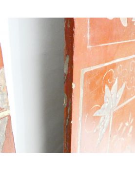 Set of 3 Red Lacquered Asian Panels