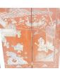 Set of 3 Red Lacquered Asian Panels