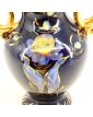 Earthenware Vase with 2 Blue and Gold Handles