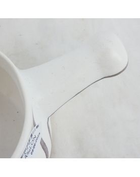 VALLAURIS Frying Pan with Fish Decor in Grey on a White Background