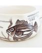 VALLAURIS Frying Pan with Fish Decor in Grey on a White Background