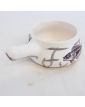 VALLAURIS Frying Pan with Fish Decor in Grey on a White Background