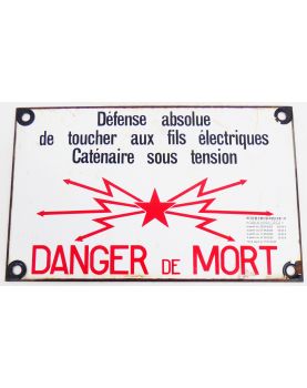Plaque Émaillée Train SNCF Danger de Mort