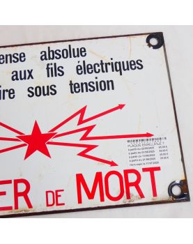 Plaque Émaillée Train SNCF Danger de Mort