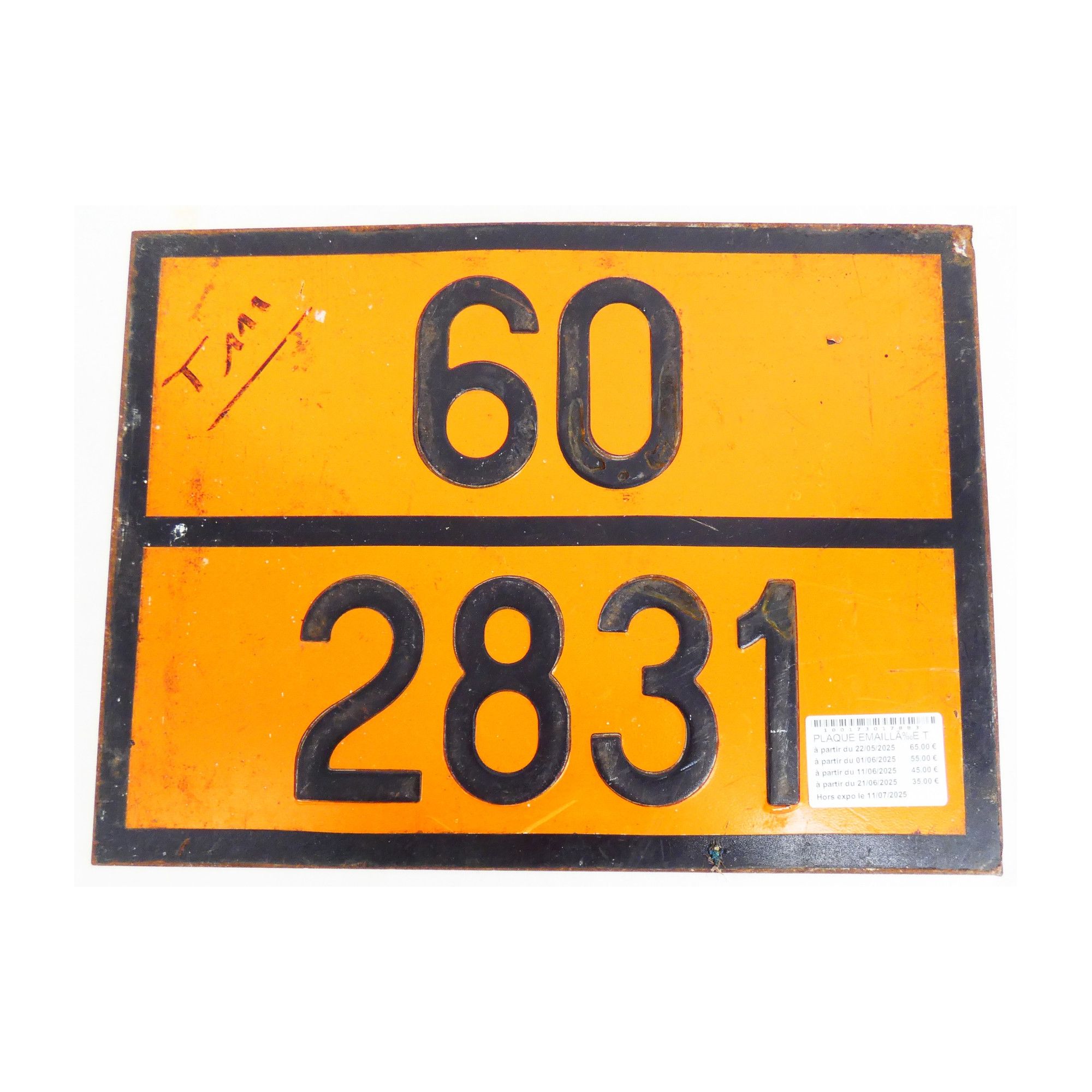 SNCF Orange Train Enamel Sign SNCF Orange Train Enamel Sign
