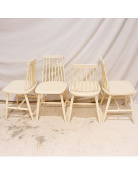 Set of 4 White Patina Chairs