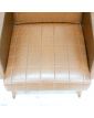 Fauteuil en Skaï Marron Pieds Compas