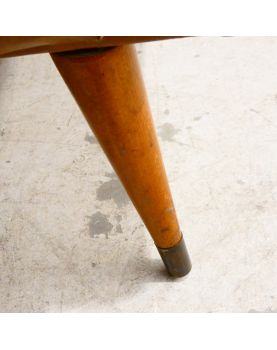 Fauteuil en Skaï Marron Pieds Compas