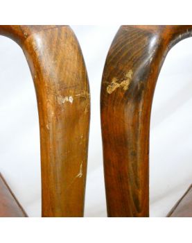 Pair of Brown Leather Bridge Armchairs