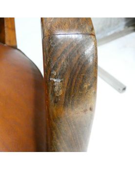 Pair of Brown Leather Bridge Armchairs