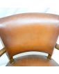 Pair of Brown Leather Bridge Armchairs