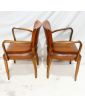 Pair of Brown Leather Bridge Armchairs