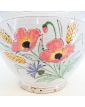 White Earthenware Flower Pot with Floral Decor