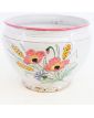 White Earthenware Flower Pot with Floral Decor