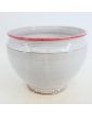White Earthenware Flower Pot with Floral Decor