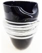 Black Glass Vase Attributed to MURANO