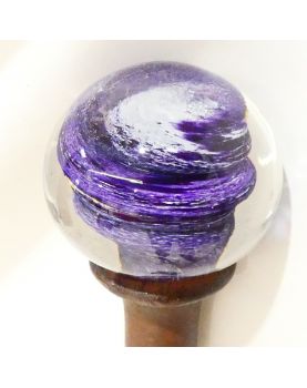 Canne Makila en Fer Forgé avec Pommeau en Verre