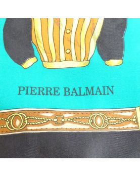 Silk Scarf with Rider Motifs by Pierre BALMAINS