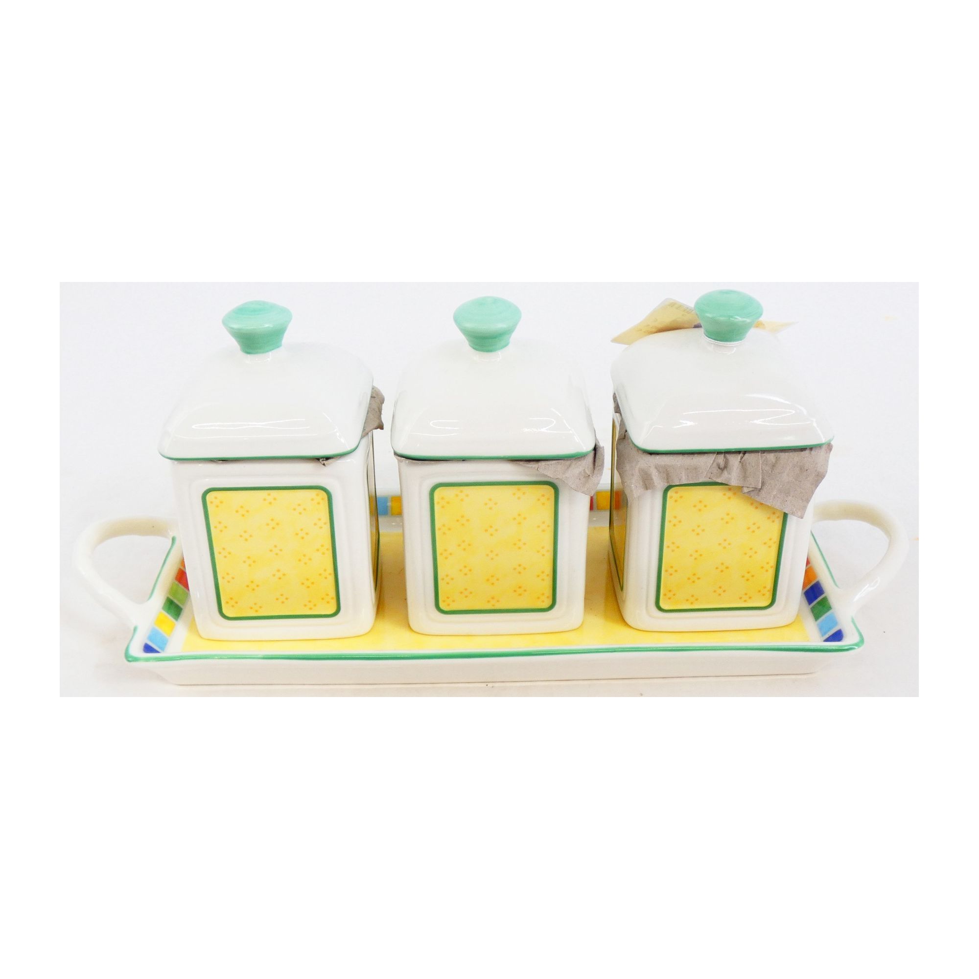 Série de 3 Pots à Epices VILLEROY ET BOCH Twist Alea avec Plateau Série de 3 Pots à Epices VILLEROY ET BOCH Twist Alea avec Plateau