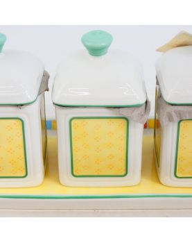 Série de 3 Pots à Epices VILLEROY ET BOCH Twist Alea avec Plateau