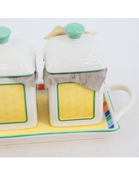 Série de 3 Pots à Epices VILLEROY ET BOCH Twist Alea avec Plateau