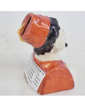 Petite Tirelire Zouave en Porcelaine Polychrome