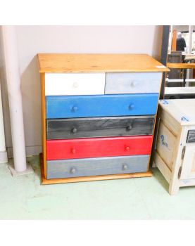 Commode Relookée avec 5 Tiroirs Colorés