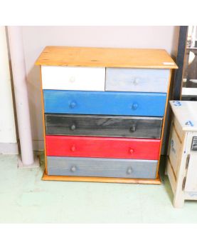 Commode Relookée avec 5 Tiroirs Colorés