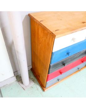 Commode Relookée avec 5 Tiroirs Colorés