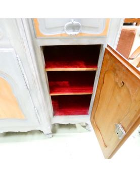 Enfilade Relookée Patinée Grise et Brut avec Clé