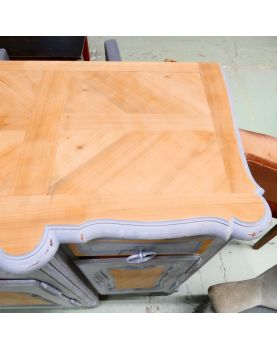 Enfilade Relookée Patinée Grise et Brut avec Clé