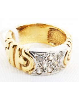 Gold ring 18k and Strass