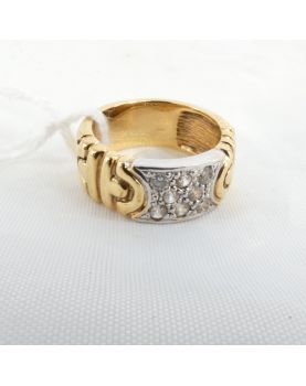 Gold ring 18k and Strass