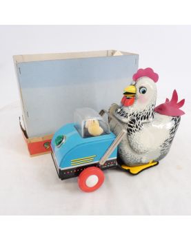 Game Hen & Chickens in his Box